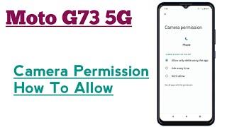 Moto G73 5G  How To Solve Camera Problem In Calling