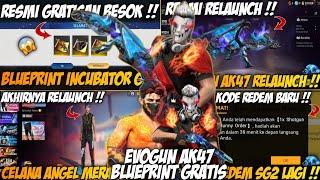 BOCORAN FF  EVENT TERBARU BLUEPRINT INCUBATOR GRATIS EVOGUN AK47 KODE REDEM SG 2 CELANA ANGEL