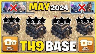 TOP 10 BEST TH9 CWL BASE LINK 2024  TH9 WAR BASE LINK 2024  TH9 ANTI 2 STAR BASE CLASH OF CLANS