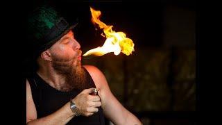 Fire eating with Shade Flamewater of Flamewater Circus