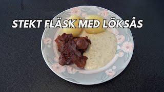 Stekt fläsk med löksås