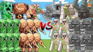 PIGLINS & CREEPERS vs IRON GOLEMS & RAVAGERS in Mob Battle