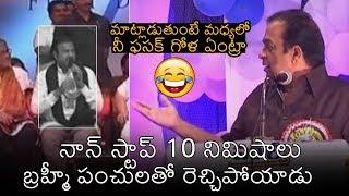 HILARIOUS FUN Comedian Brahmanandam NON STOP Punch Dialogues On Mohan Babu  News Buzz