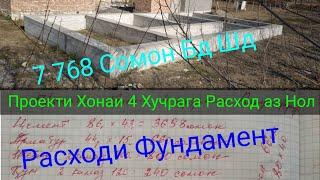 Проекти Хонаи 4 Хучрага Расходи Фундамент