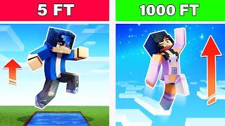 Minecraft But 1000 FT HIGHER EACH JUMP