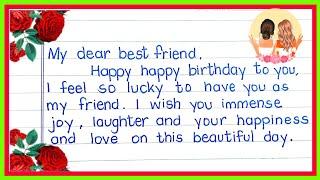 Birthday card writing in english Happy birthday wishes for best friend Card writing in english