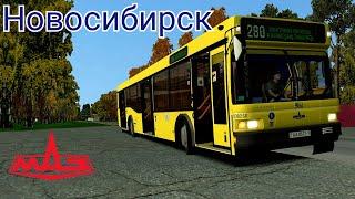 Белорусский МАЗ 103.065 Citybus M301 DLC в Omsi 2 карта Новосибирск