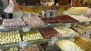 Восточные турецкие сладости в Стамбуле - шахер и рахат лукум пахлава халва пишмание кадаиф