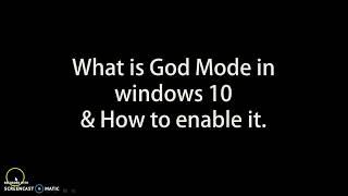 Activate God Mode in Windows 10 to access Master settings