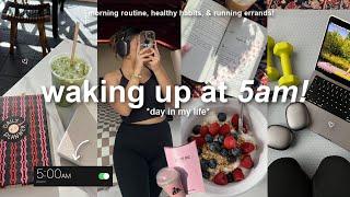 WAKING UP AT 5AM️ a productive day in my life morning routine new places & healthy habits