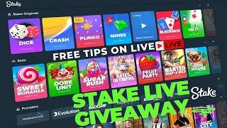 Stake Live Casino And GIveaway  stake live free tips #stake #stakelive