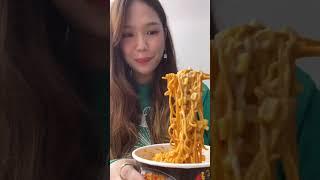 Viral samyang buldak ramen hack at korean convenience store fire noodles with corn & cheese ASMR