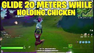 Fortnite glide 20 meters while holding a chicken.chicken locations - Week 3 challenges