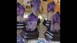 靚靚紫水晶柱，全部都有金字塔，超强人緣、客緣水晶！
