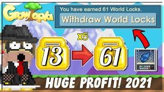 HUGE PROFIT METHOD IN 2021  13 TO 61 WLS? 5X YOUR WLS   Growtopia How to get rich 2021