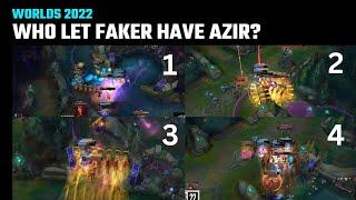 Dont let Faker have Azir - Faker’s 4 perfect Azir Ult  T1 vs JDG  Worlds 2022 Semifinals