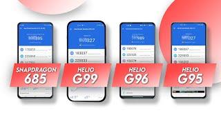 Snapdragon 685 Vs Helio G99 Vs Helio G96 Vs Helio G95  Antutu Score & Specification