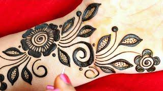 Unique Floral Mehndi Design for Hand