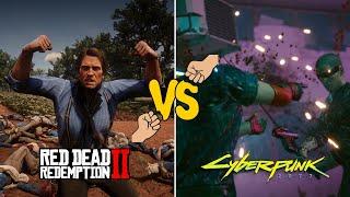 Cyberpunk 2077 Gore Vs Red Dead Redemption 2 Gore  Blood & Gore Comparison