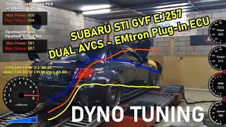 Subaru STI GVF EJ257 Dual AVCS - EMtron Plug-in ECU - Last dyno pull when dyno tuning