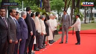 Qatar emir in PH for state visit welcomed by Marcos in Malacañang