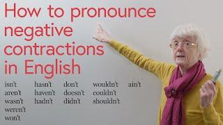 Basic English How to pronounce negative contractions