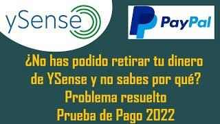 Ysense Prueba de pago encuestas remuneradas 2022