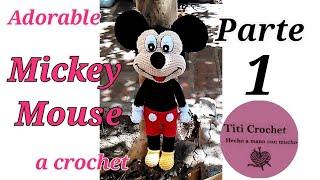 Adorable Mickey Mouse a crochet parte 1 de 4