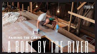 Preparing the cabin for a wooden deck and bronze portholes  wooden boat building EP44