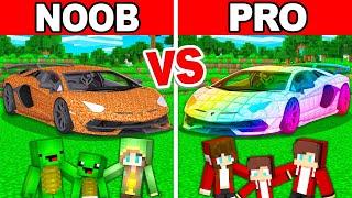 Noob vs Pro Mikey vs JJ Family CAR House Build Challenge in Minecraft