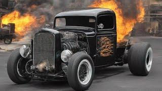 Crazy BIG OLD RAT ROD Engine Car Burnouts that will amaze you