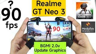 Realme GT Neo 3 BGMI 90fps Support Test After 2.0 Update Dimensity 8100 