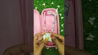 filling my unicorn  pencil pouch with all pink stationary items NITA Stationery vlogs