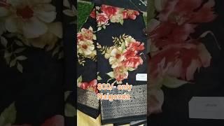 Black saree with floral print#flowers#trending#ytshorts#sri veera vlogs & collections