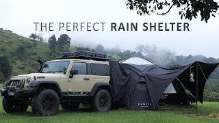 SOLO Camping in RAIN - Perfect CAR TENT Shelter  Relaxing ASMR