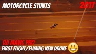 Motorcycle Stunts First Flight With NEW Drone Sample Video Footage DJI Mavic Pro Stunt Bike