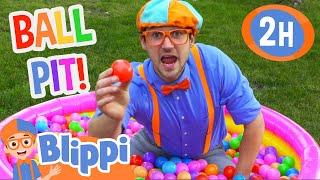 Blippi Learns Colors at the Blippi Ball Pit  2 HOURS OF BLIPPI TOYS