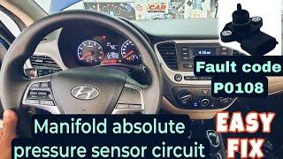 Hyundai P0108 Manifold absolute pressure sensor circuit highEasy fix.