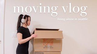 Productive Vlog  moving alone in my 20s seattle apartment tour and settling in