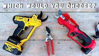 Milwaukee vs DeWalt - Battery Pruning Shears - Are they Better than Secateurs?