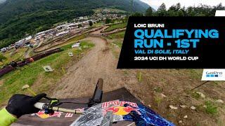 GoPro DH World Cup Champ Loic Bruni takes 1st in Qualis - Val Di Sole Italy - 24 UCI DH World Cup