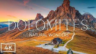 Natural Wonders of DOLOMITES in 4K Ultra HD 60fps - Scenic Relaxation Film with calming music