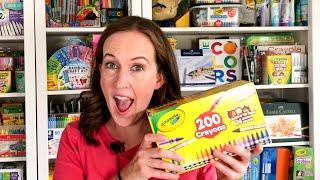 Unbox Sort and Name all the Crayons in the 200 Crayola Crayon Box