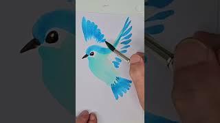 #shorts how to paint a bluebird in 1 minute
