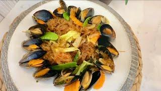 Perfect Combination Mussels Dish Glass Bean Noodles & a Medley of Colorful Viggies Recipe#food