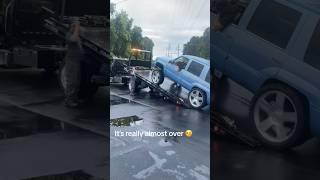 Squatted Truck Towed By Cops *Burns Out*