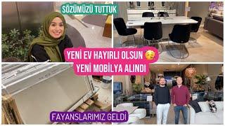 YENİ EV HAYIRLI OLSUN  YENİ MOBİLYALAR ALINDI EVİMİZİN FAYANSLARI GELDİ SÖZÜMÜZÜ TUTTUK