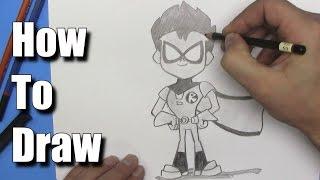 How To Draw Robin From Teen Titans Go - Step By Step