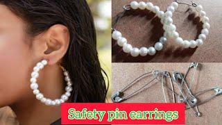 How to make earrings with safety pin  how to make earrings  Kantale kashi banvaychi #कुछnew #diy