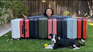 BEST HARDSHELL CARRY-ON  Rimowa * Tumi * Quince * Monos * July * Level8 * Béis left to right